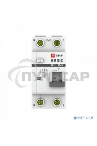 Выключатель автоматический дифференциального тока 1п+N С 20А 30мА тип АС эл. 4.5кА АД-12 Basic EKF DA12-20-30-bas