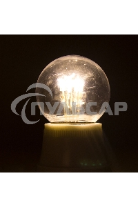 Лампа шар Neon-night e27 6 LED Ø45мм - теплый белый, прозрачная колба, эффект лампы накаливания