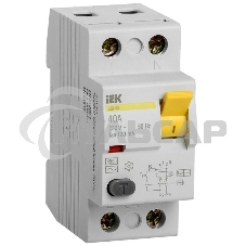 Выключатель дифференциального тока (УЗО) 2п 40А 100мА тип AC ВД1-63 ИЭК MDV10-2-040-100