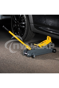 Домкрат гидравлический подкатной с фиксатором Denzel 2,8 т, 135-385 мм 51155