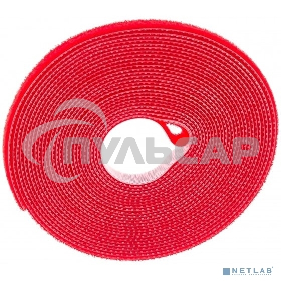 Лента (липучка) Hyperline WASNR-5x9-RD в рулоне, ширина 9 мм, длина 5 м, красная