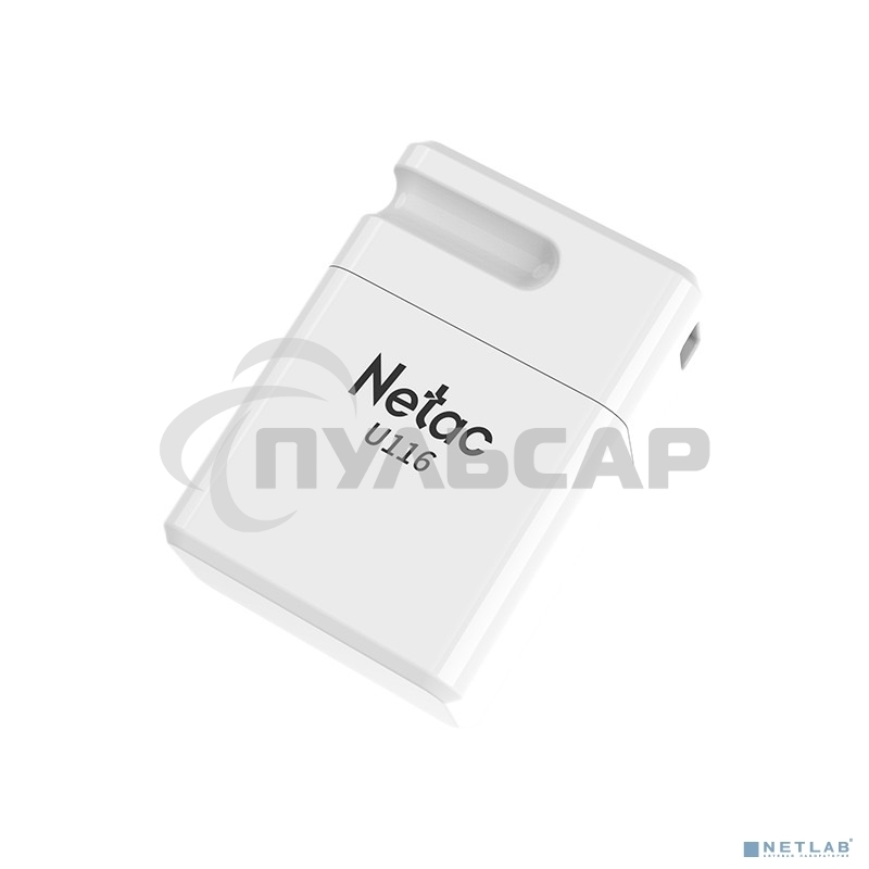 Флешка USB Netac U116 mini NT03U116N-032G-32WH USB 3.2 32 Gb, up to 130Mb/s белый