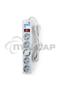 Сетевой фильтр POWER CUBE 1,9 м.* 5 розеток, серый