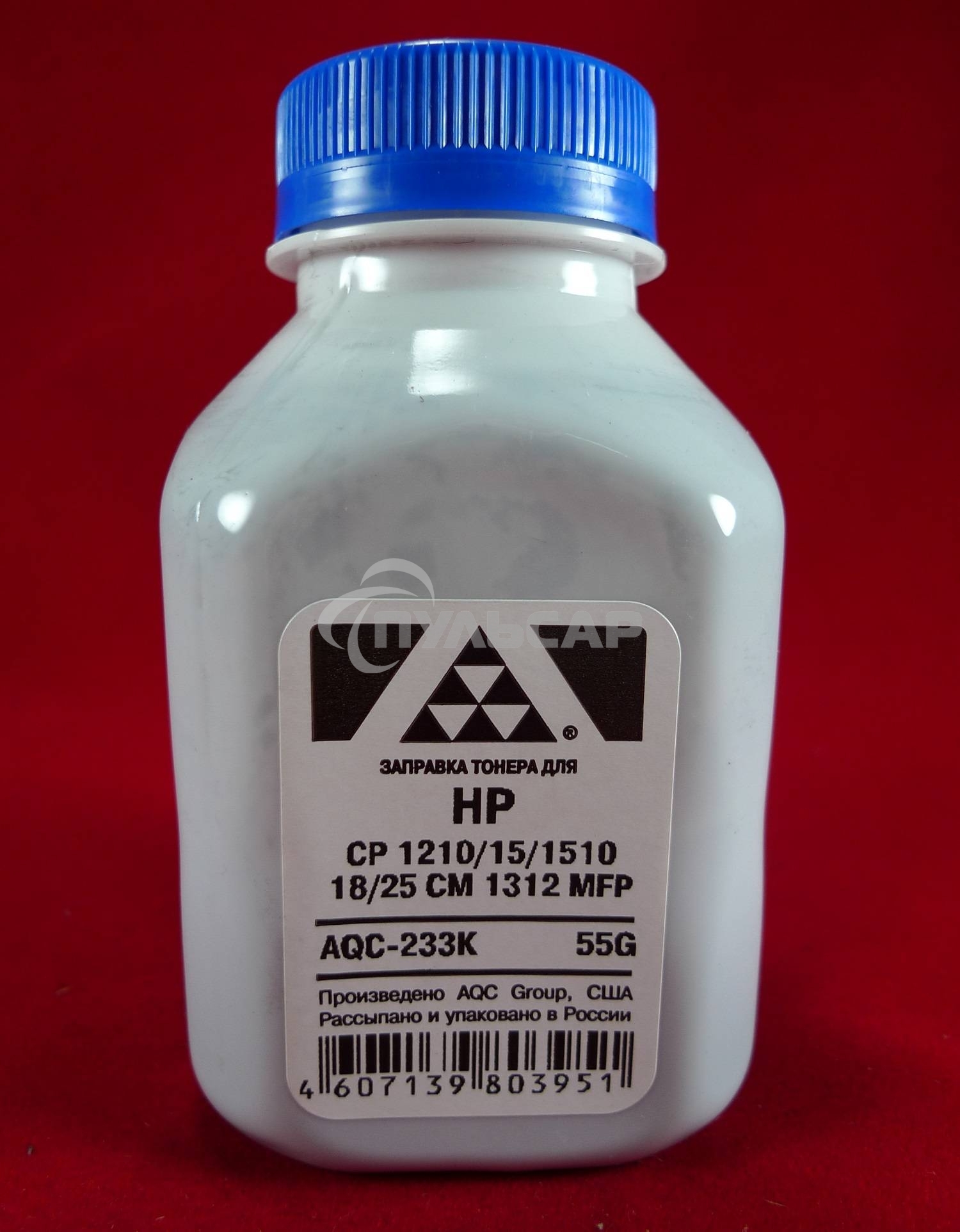 Тонер HP CP 1210/15/1510/18/25/CM 1312 MFP черный, (фл.55г.) AQC фас. Россия