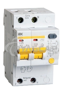 Выключатель автоматический дифференциального тока ИЭК 2п 25А/30мААД-12 MAD10-2-025-C-030