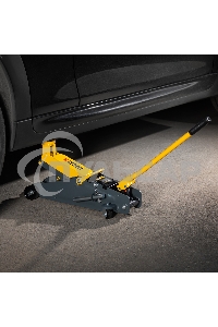 Домкрат гидравлический подкатной с фиксатором Denzel 2,8 т, 135-385 мм 51155