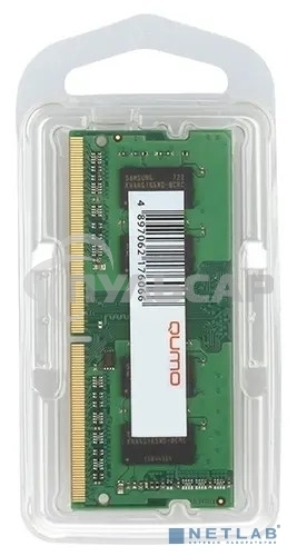Оперативная память QUMO QUM4S-16G2666P19, DDR4, 16Gb (1x16 Gb), 2666 MHz, CL19, SO-DIMM