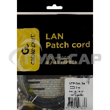 Патч-корд UTP Cablexpert кат.5e, 2м, литой, многожильный черный