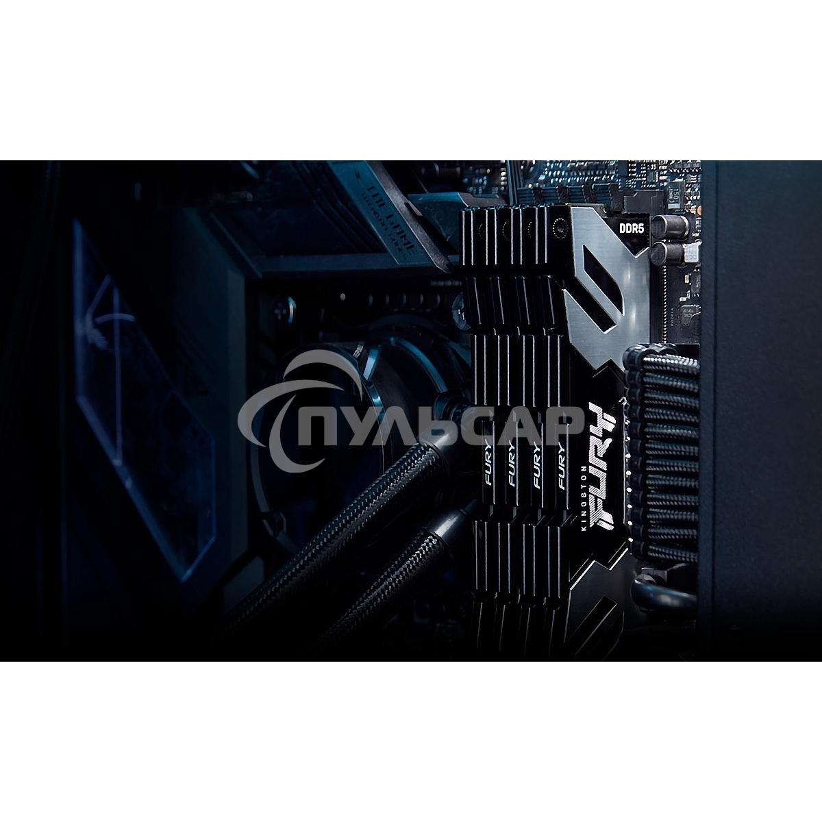 Оперативная память Kingston Fury Renegade, DDR5, 32Gb (1x32Gb), 6400MHz, CL32, DIMM, радиатор, серебристый/черный