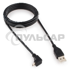 Кабель Gembird/Cablexpert Pro CCP-mUSB2-AMBM90-6, AM/microBM 5P, 1,8м, угловой, экран, черный