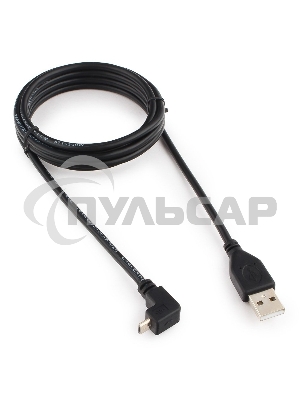Кабель Gembird/Cablexpert Pro CCP-mUSB2-AMBM90-6, AM/microBM 5P, 1,8м, угловой, экран, черный