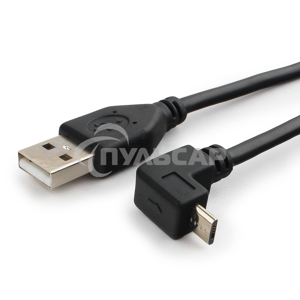 Кабель Gembird/Cablexpert Pro CCP-mUSB2-AMBM90-6, AM/microBM 5P, 1,8м, угловой, экран, черный