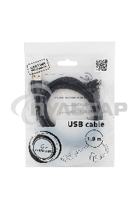 Кабель Gembird/Cablexpert Pro CCP-mUSB2-AMBM90-6, AM/microBM 5P, 1,8м, угловой, экран, черный