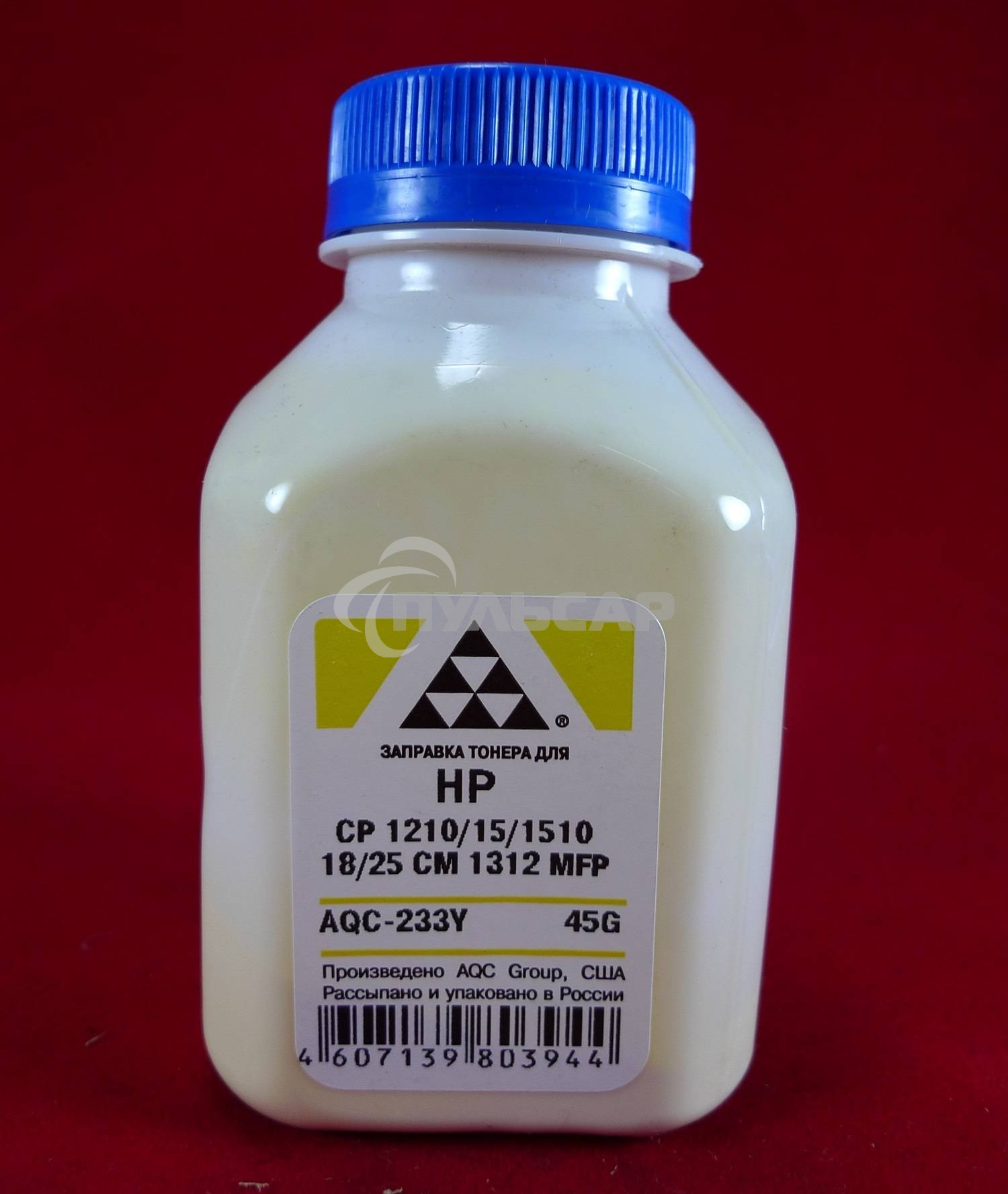 Тонер HP CP 1210/15/1510/18/25/CM 1312 MFP Yellow, (фл.45г.) AQC фас. Россия