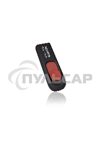 Флешка USB ADATA С008 (AC008-32G-RKD), 32 Gb, USB 2.0, R/W 15/5, черный/красный