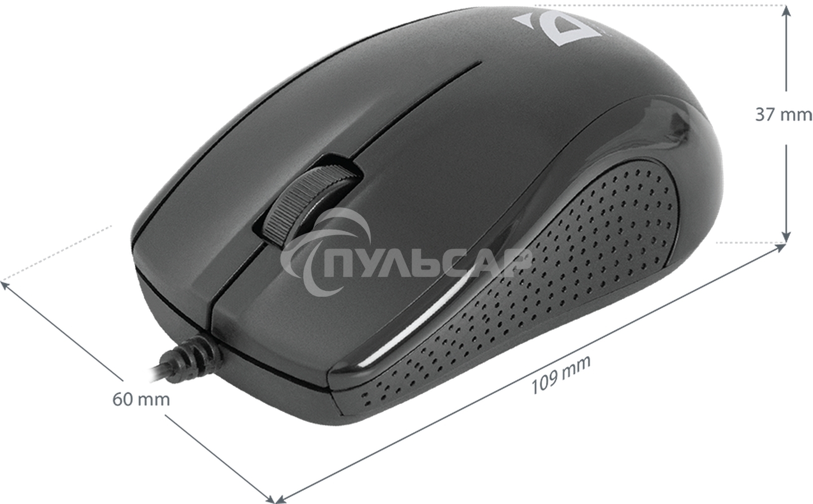 Мышь проводная Defender Optimum MB-160 черный, 1000 dpi, USB, кнопки - 3