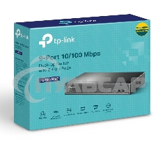 Коммутатор 9-port 10/100Mbps unmanaged switch with 8 PoE+ ports, compliant with 802.3af/at PoE, 65W PoE budget, support 250m Extend Mode, Priority mode and Isolation mode, desktop mount, plug and play.