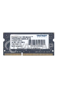 Оперативная память Patriot, DDR3L, 4Gb (1x4 Gb), 1600 MHz, CL11, SO-DIMM
