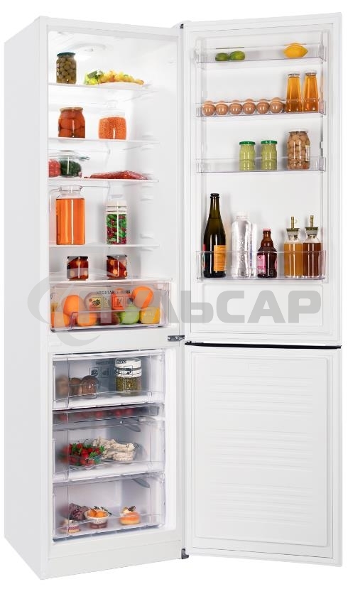 Холодильник Nordfrost NRB 154 W белый матовый двухкамерный 238/115 л морозилка снизу, капельная система
