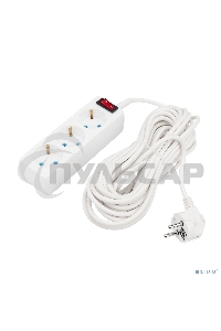 Удлинитель PROconnect 3 гнезда, 10 м, 3х0.75 мм², с/з, с кнопкой, белый