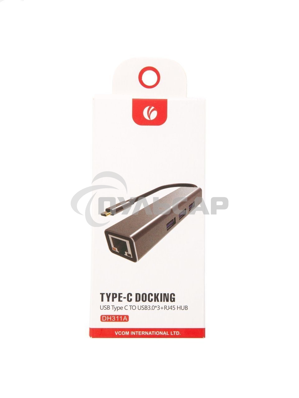 Кабель-концентратор USB 3.1 Type-Cm --> RJ-45+3port USB3.0(f) Aluminum Shell VCOM <DH311A>