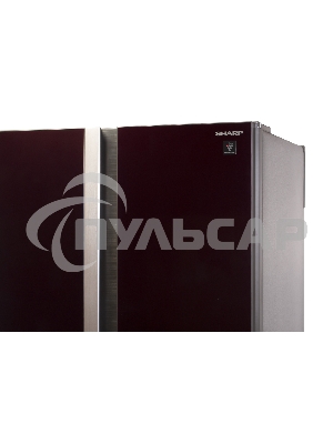 Холодильник Sharp SJ-GX98PRD темно-бордовый трехкамерный Side by Side 394/211 л морозилка снизу