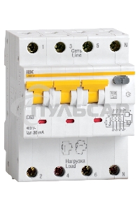Выключатель автоматический дифференциального тока Iek MAD22-6-032-C-100 АВДТ 34 C32 100мА