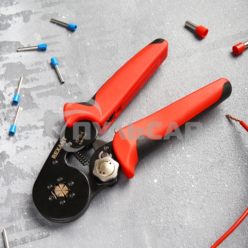 Кримпер HT 10-6 для обжима штыревых наконечников 0.08-10.0 мм  с регулятором прижимного усилия 12-3210-1 Rexant