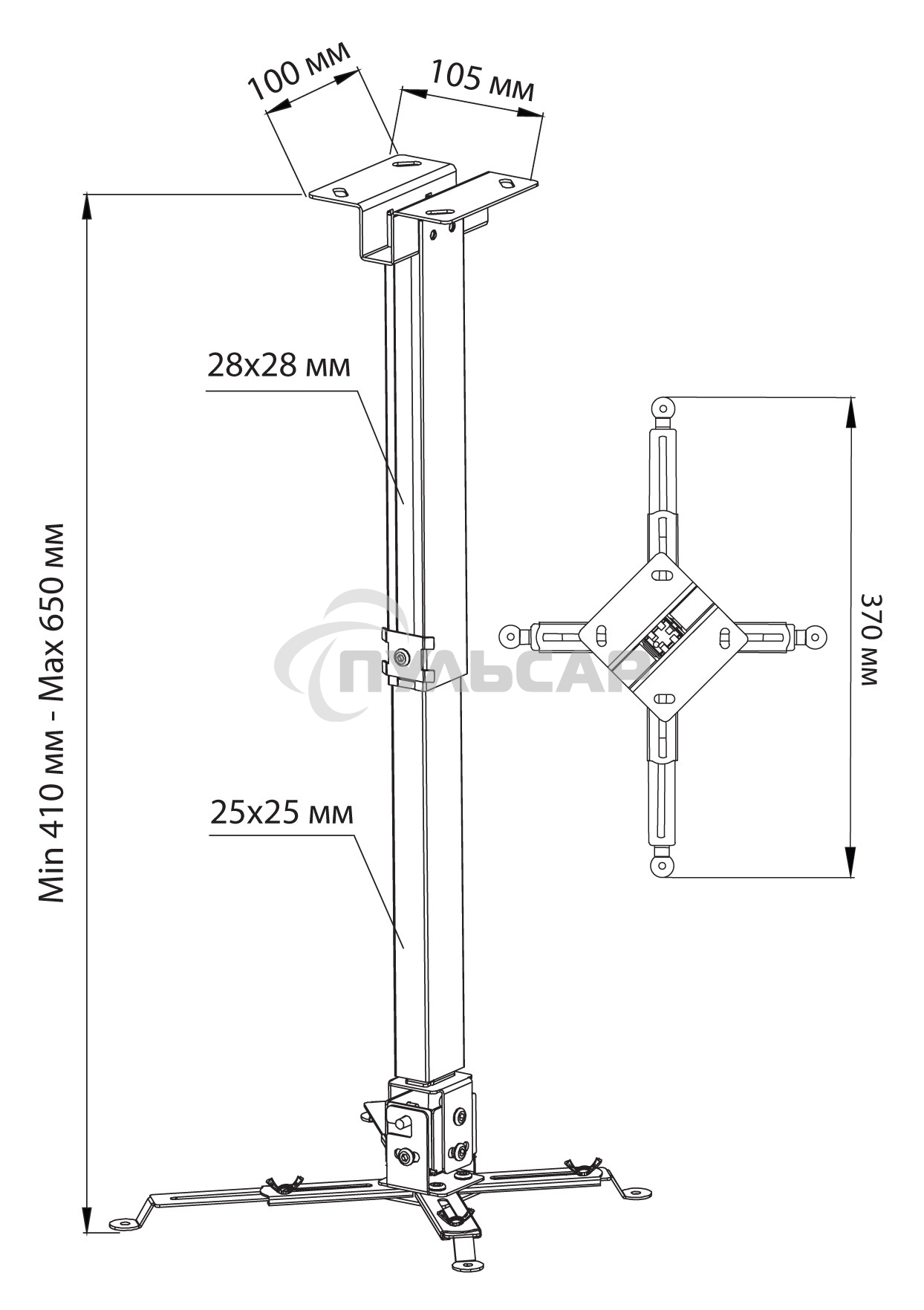 Кронштейн для проектора Cactus CS-VM-PRE01-WT белый макс.20кг настенный и потолочный поворот и наклон