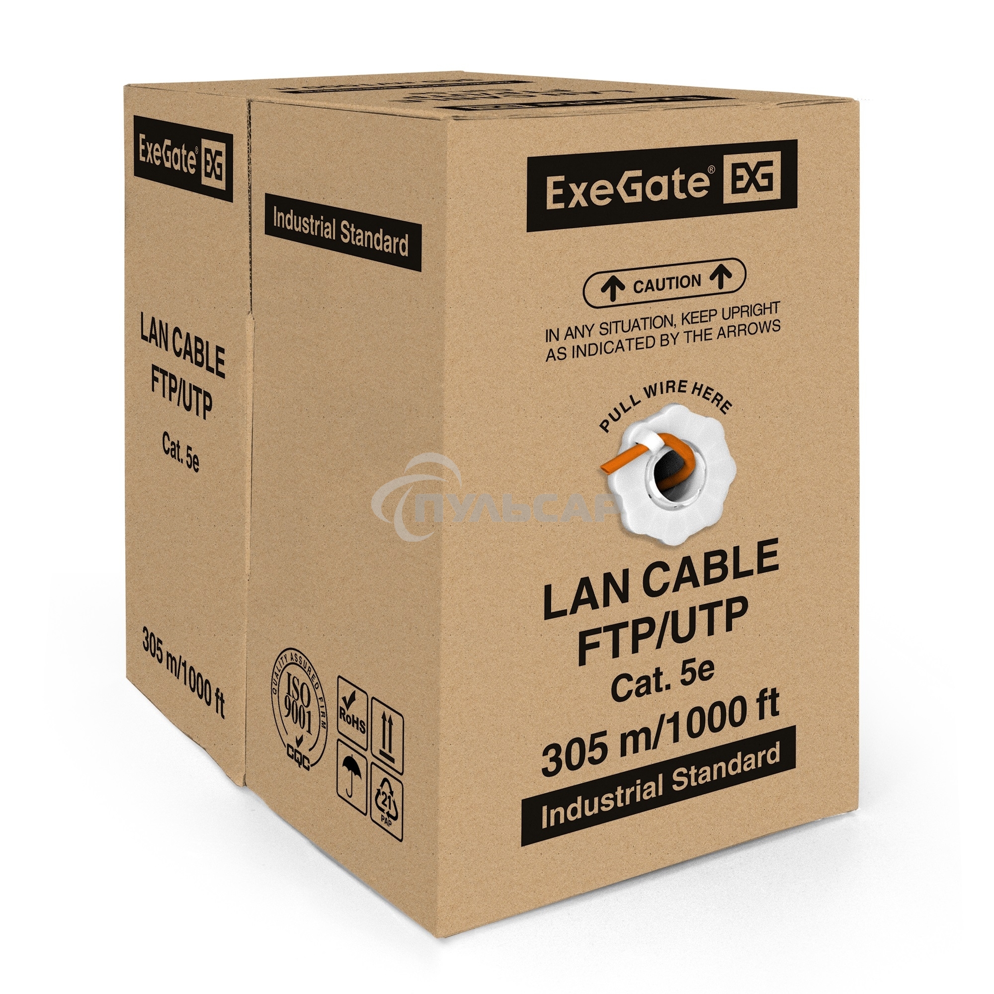 Кабель ExeGate UTP 4 пары кат.5e медь, 24AWG, LSZH, бухта 305м, оранжевый