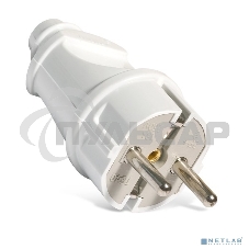 Вилка электрич. с заземл. прям. бел. 16А 250В (еврослот) UNIVersal А101
