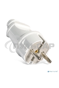 Вилка электрич. с заземл. прям. бел. 16А 250В (еврослот) UNIVersal А101
