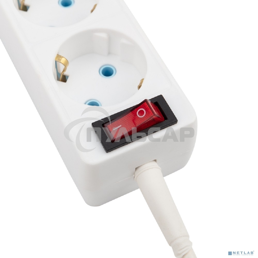 Удлинитель PROconnect 3 гнезда, 10 м, 3х0.75 мм², с/з, с кнопкой, белый