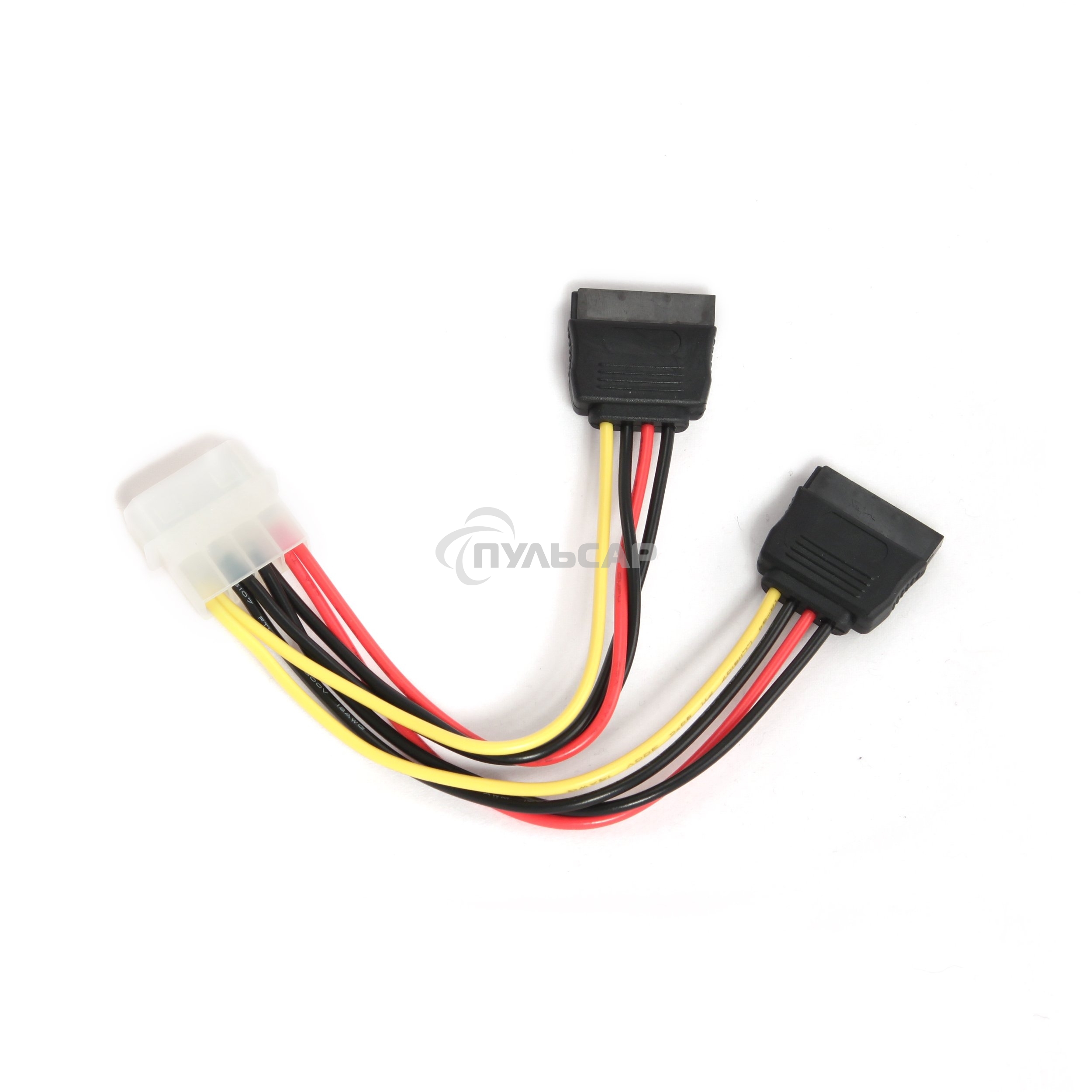 Кабель Cablexpert Кабель питания SATA CC-SATA-PSY-0.3M, 30см, molex 4pin/2x sata15pin, на 2 устр., пакет