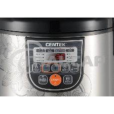 Мультиварка Centek CT-1498 Ceramic (черный, сталь) 700Вт, 5.0л, КЕРАМИЧЕСКОЕ ПОКРЫТИЕ ЧАШИ, 10 пр-м.