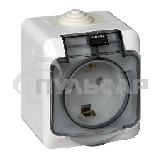 Розетка 1-м ОП Этюд 16А с защ. крышкой защ. шторки с заземл. IP44 белый SchE PA16-044B Розетка 1-м ОП Этюд 16А с защ. крышкой защ. шторки с заземл. IP44 белый SchE PA16-044B