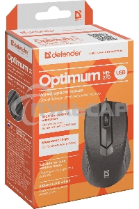 Мышь проводная Defender Optimum MB-270 черный, 1000 dpi, USB, кнопки - 3