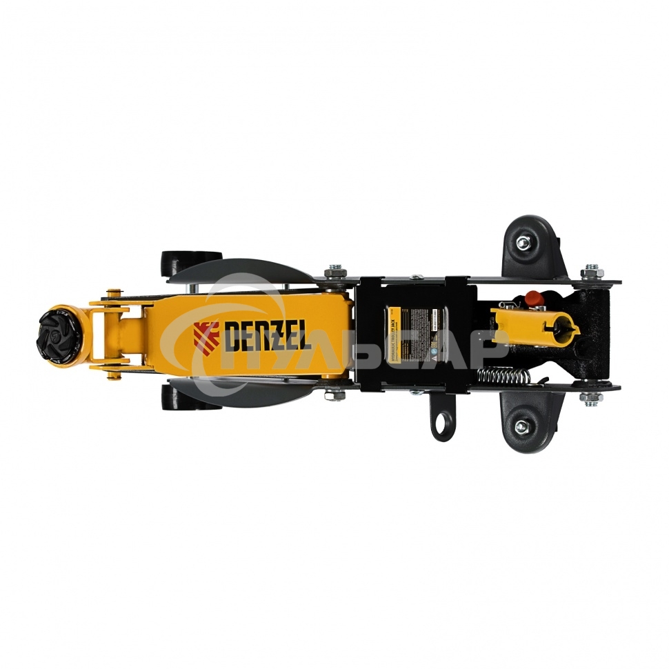 Домкрат гидравлический подкатной с фиксатором Denzel 2,8 т, 135-385 мм, в кейсе 51156