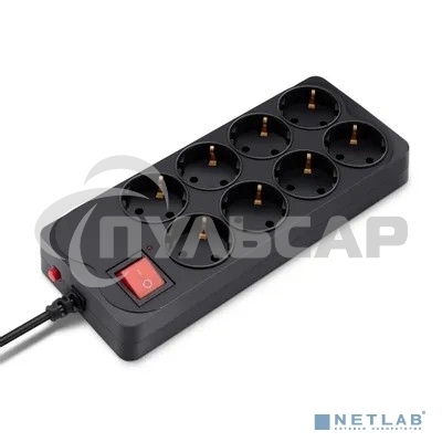 Сетевой фильтр Buro 800SH-1.8-B 1.8м (8 розеток) черный (коробка)