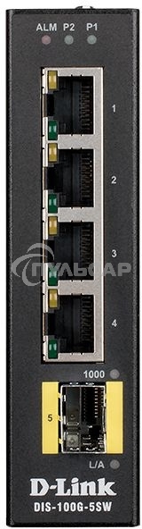 Коммутатор D-Link DIS-100G-5SW/A1A Промышленный неуправляемый коммутатор с 4 портами 10/100/1000Base-T, 1 портом 1000Base-X SFP, функцией энергосбереж