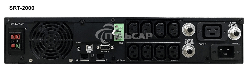 Источник бесперебойного питания Powercom Smart King RT SRT-2000A LCD 1800Вт 2000ВА черный