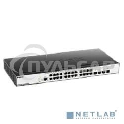 Коммутатор D-Link DGS-3000-28X/B, L2 Managed Switch with 24 10/100/1000Base-T ports and 4 10Gbase-X SFP+ ports.16K Mac address, 802.3x Flow Control, 4K of 802.1Q VLAN, VLAN Trunking, 802.1p Priority Queues, Tra