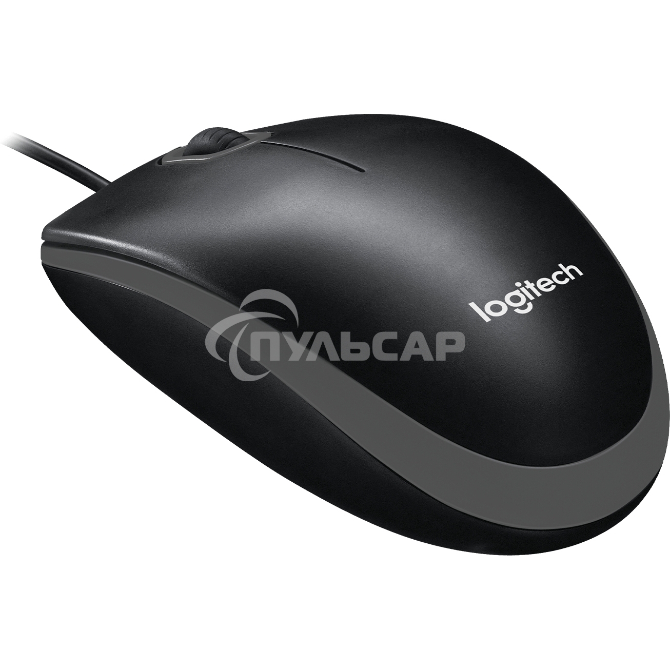 Мышь проводная Logitech B100 черный, 1000 dpi, USB, кнопки - 3