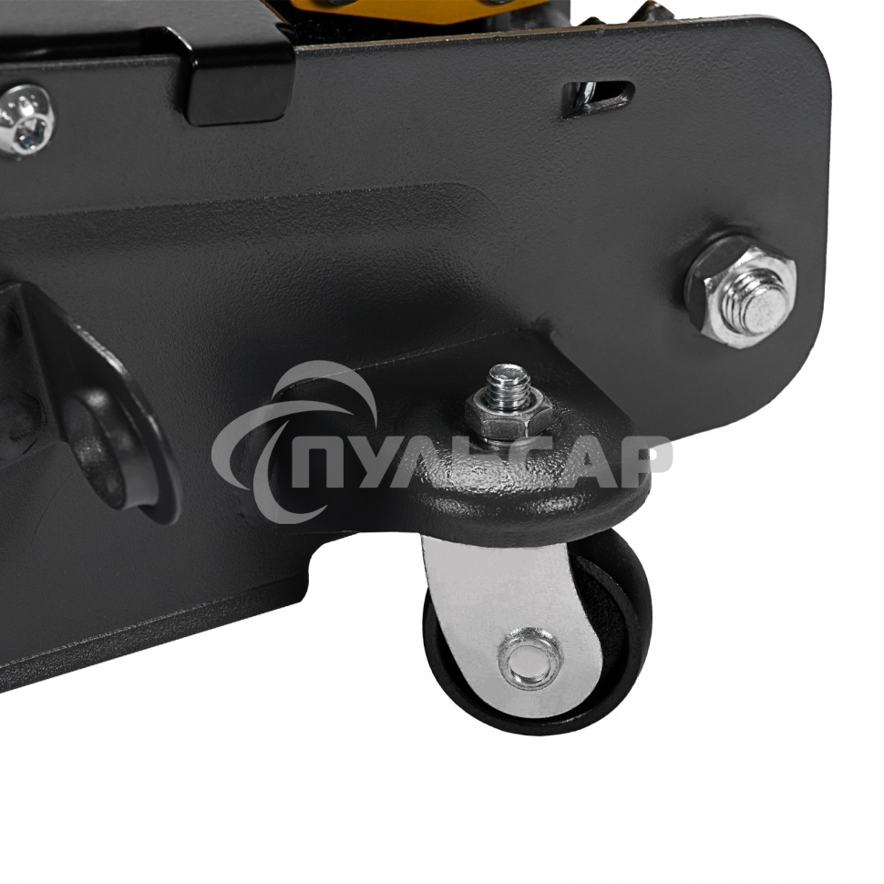 Домкрат гидравлический подкатной с фиксатором Denzel 2,8 т, 135-385 мм, в кейсе 51156