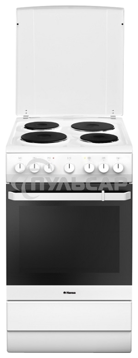 Плита электрическая Hansa FCEW54120 белый, конфорок 4 шт, духовка 62 л, 50 см x 85 см x 60 см