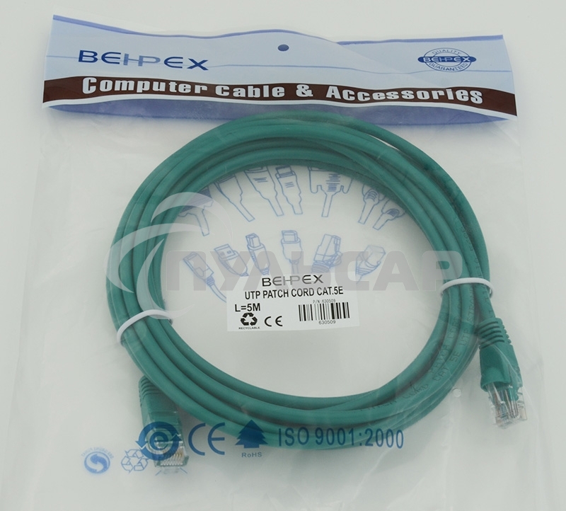 Патч-корд molded 5E Copper 5m зеленый