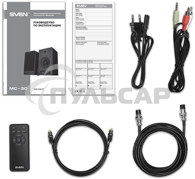Акустическая система SVEN АС MC-30, черный (200 Вт, Bluetooth, пульт, Optical)