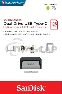 Флешка USB 128 Gb SanDisk Ultra Dual, USB 3.0 - USB Type-C
