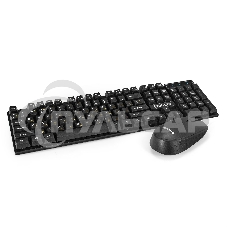 Комплект беспроводной ExeGate Professional Standard Combo MK210 (клавиатура полноразмерная влагозащищенная 104кл. + мышь оптическая 1200dpi, 3 кнопки и колесо прокрутки; USB, радиоканал 2,4 ГГц, радиус действия до 10м, черный, Color Box)