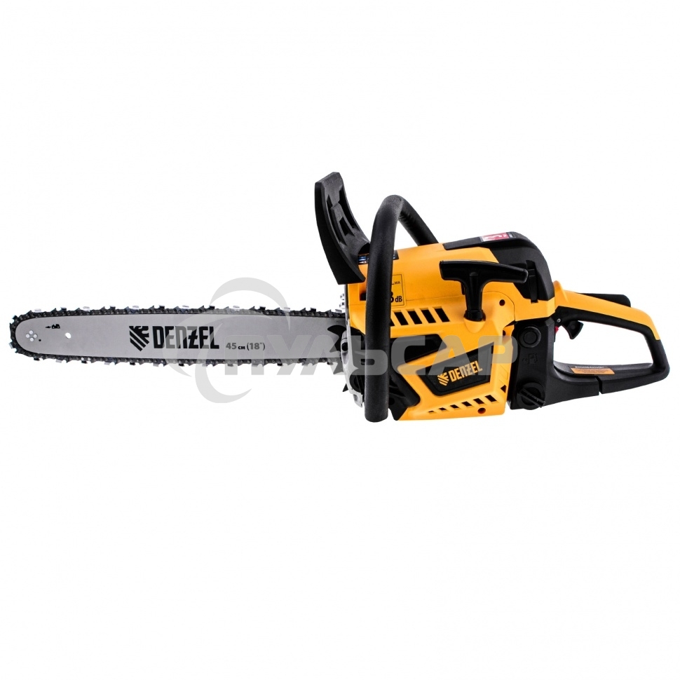 Пила цепная бензиновая DS-5218, шина 45 см, 52см3, 3 л.с., шаг 0,325, паз 1,5 мм, 72 зв Denzel